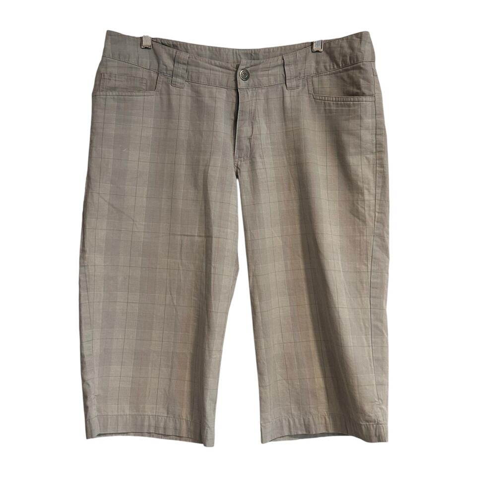 Patagonia All Wear Gray Plaid Shorts Womens Sz 10 Low Rise Organic Cotton Hiking
